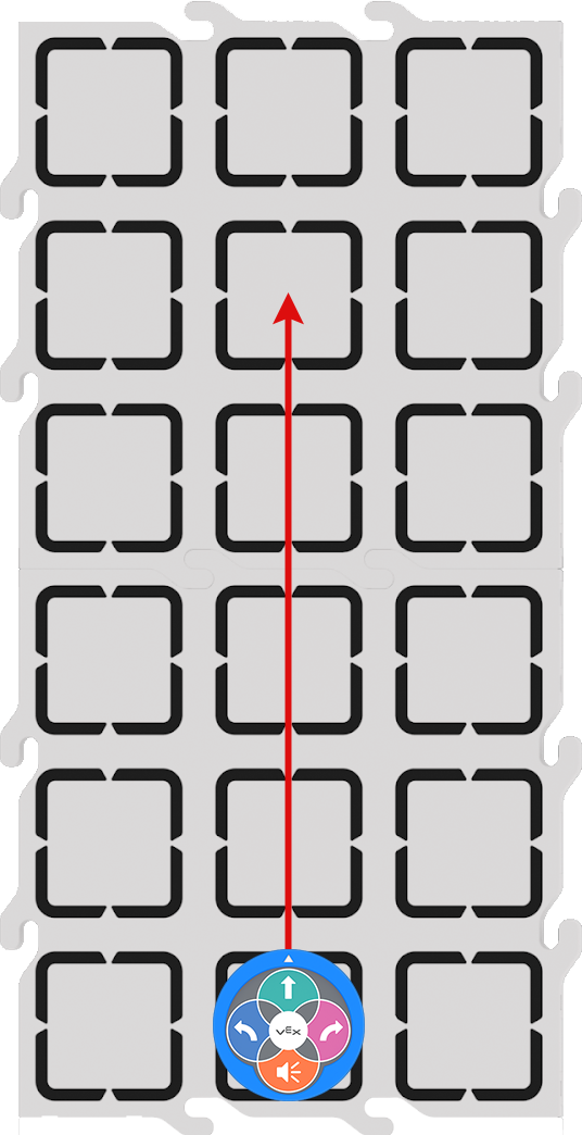 image of 123 Robot movement 4 steps on a tile