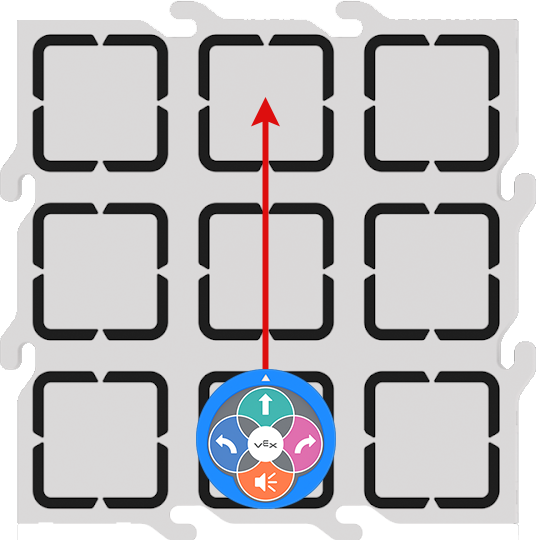 image of 123 robot moving 2 steps on a tile