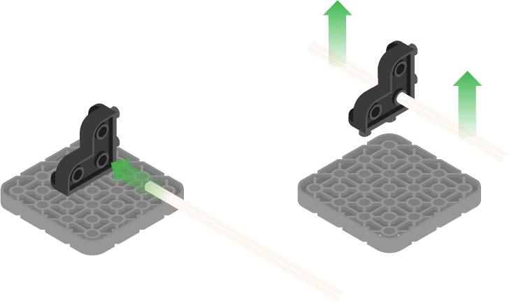 A Diagram Showing a Pitch Shaft Being Used to Easily Remove a Corner Connector From a Structural Plate