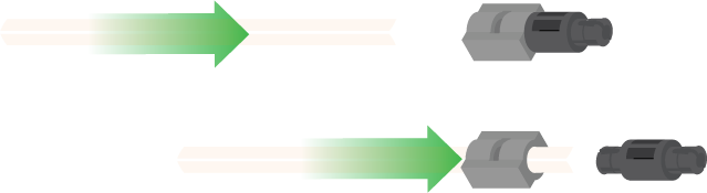 A Diagram Showing a Shaft Being Pushed Through a Mini Standoff Connector to Remove a Standoff