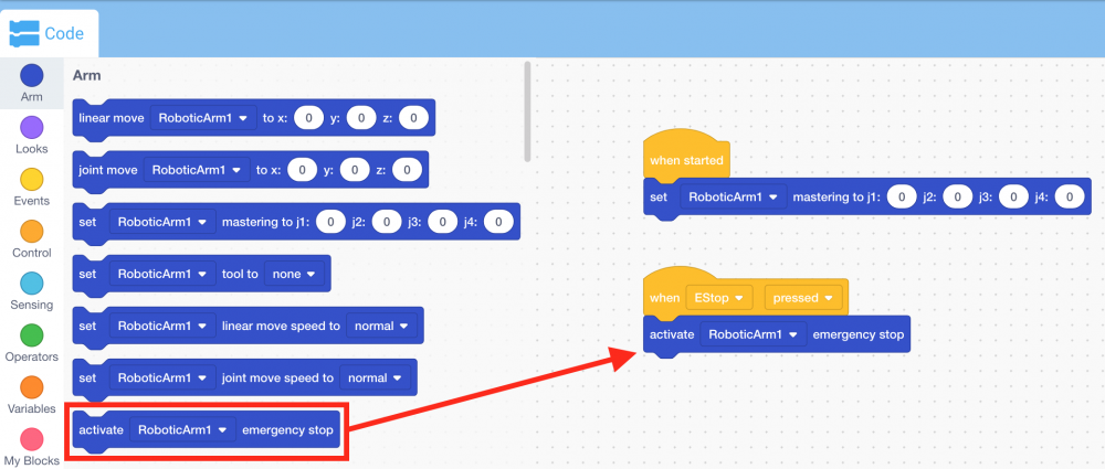 Add emergency stop button