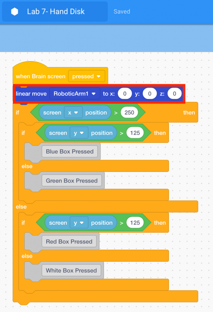 add first linear move block
