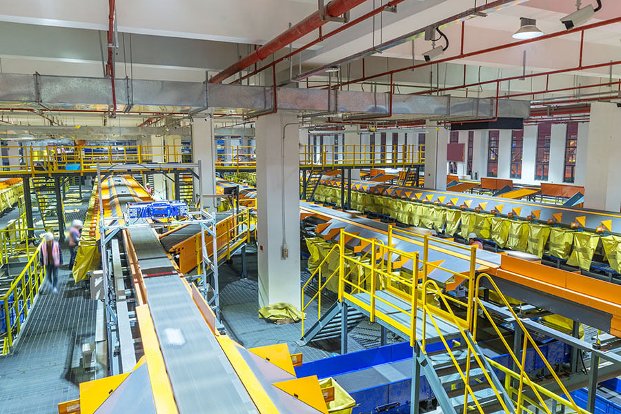 An example of a sorting facility in industry