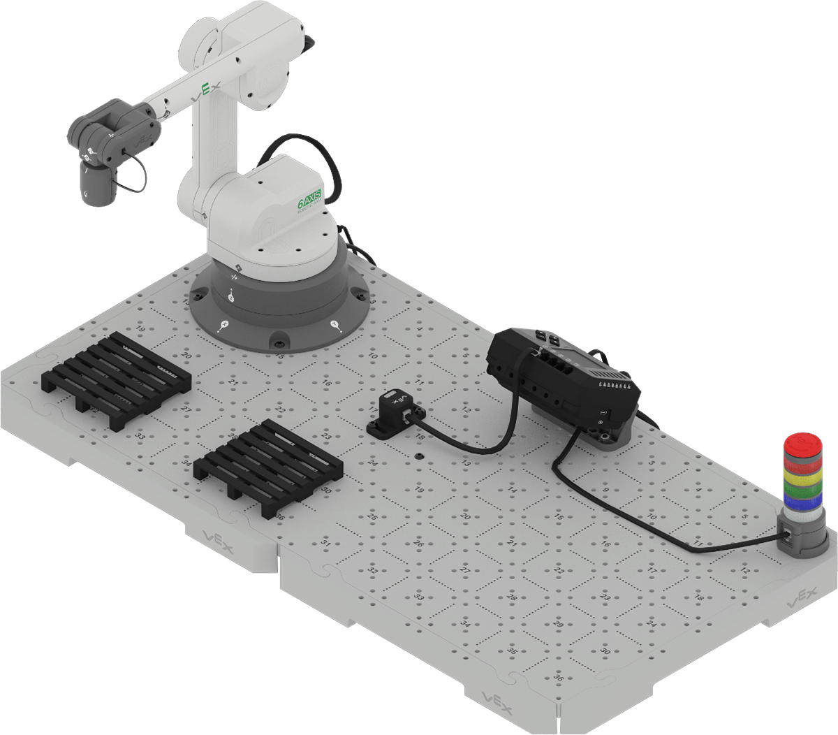 Brain CTE 6-Axis Arm plus Optical build. The Optical Sensor is added between the right pallet and the EXP Brain.