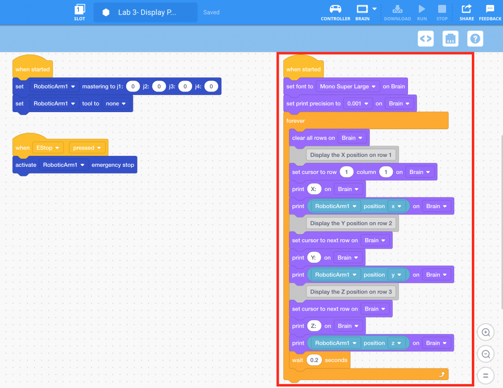 display position code