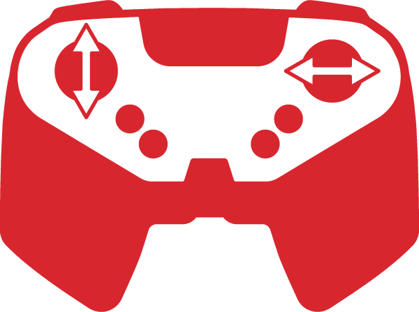 Diagrama de joystick para conducir con avance y retroceso en un joystick, e izquierda y derecha en el otro.