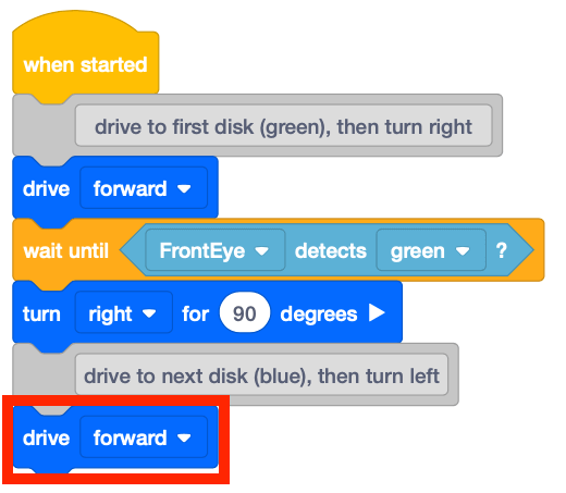 drive forward after turn