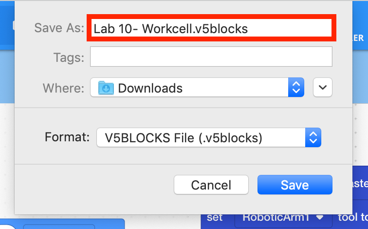 Lab 10 Workcell Save
