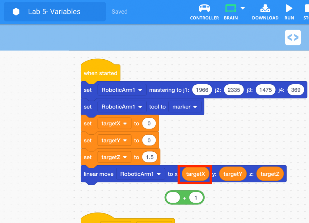 Replace targetX variable