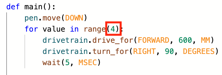 The project from this lesson, with the parameter of the range function in the for loop changed from 10 to 4.