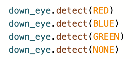 image of the down eye detect command with all four color parameters