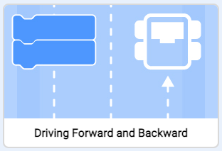 Image of driving forward and backward tutorial video icon in VEXcode IQ