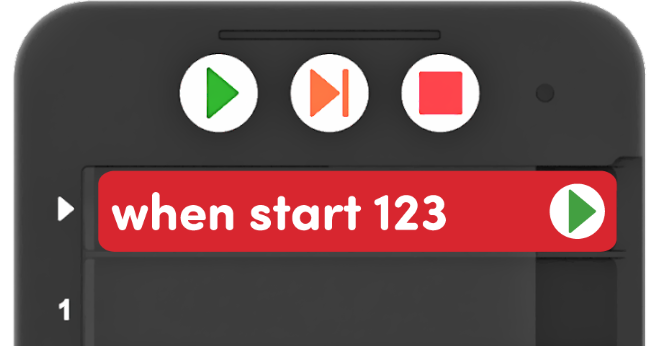 Coder with the When start 123 card in the top slot.