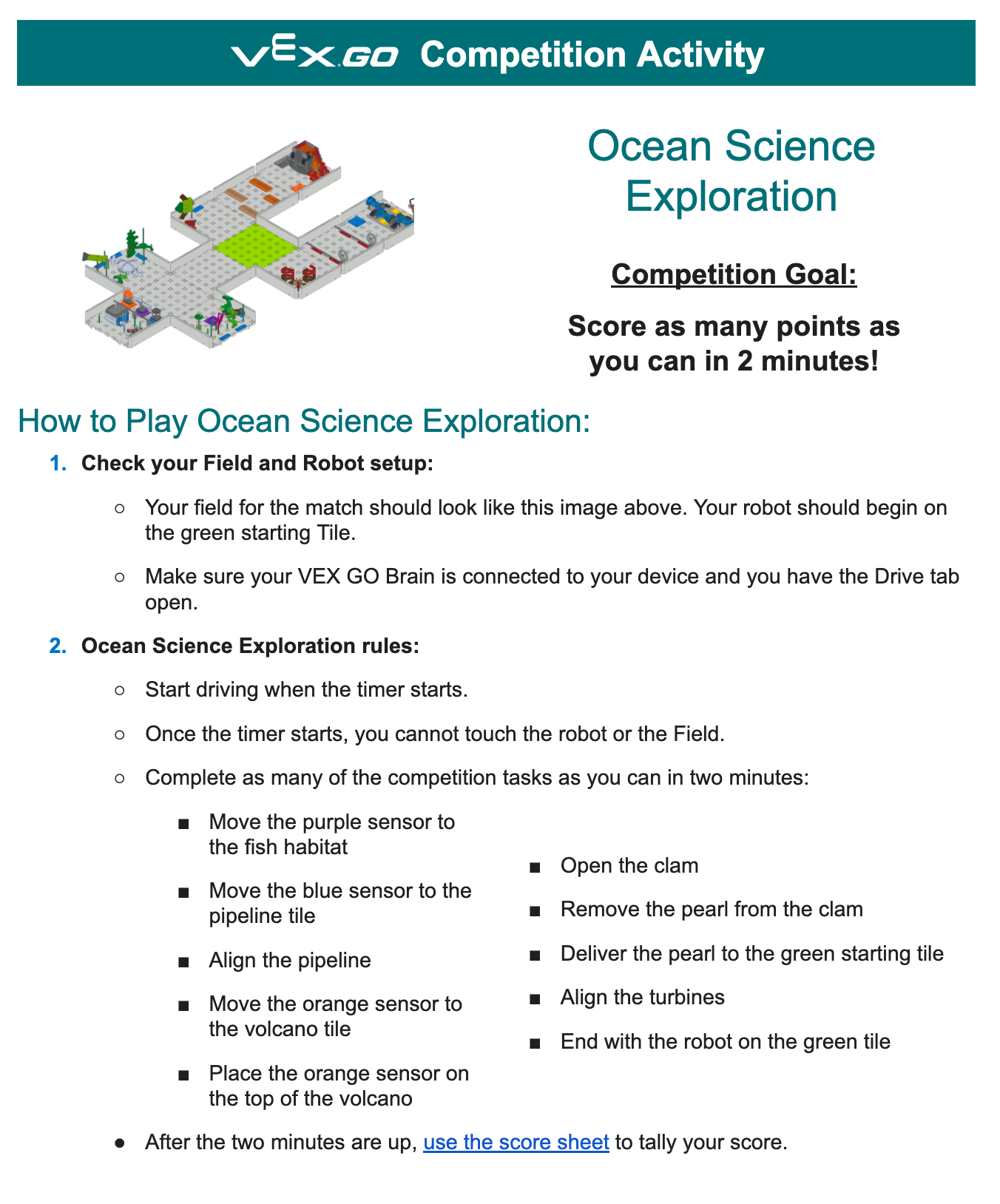 Ocean Science Exploration Competition Activity document.
