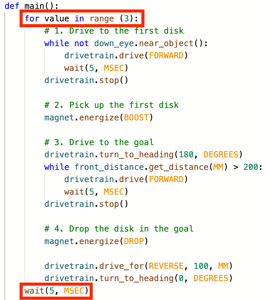 VEX CS - Unit 8 - Moving Disks with Loops - Lesson 4: Using Nested Loops
