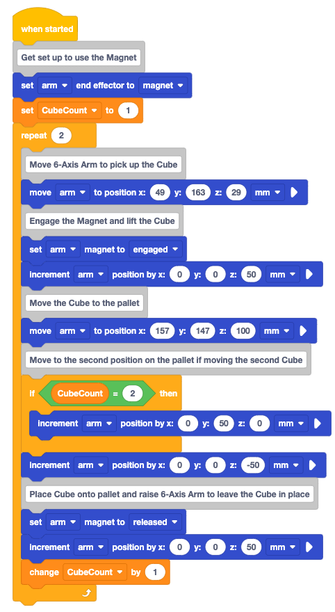 The same stack of blocks, now showing the complete stack of blocks with no highlighted sections.
