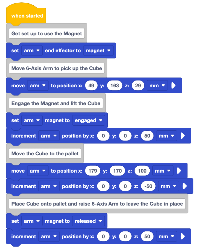 The same stack of blocks from Lesson 2.