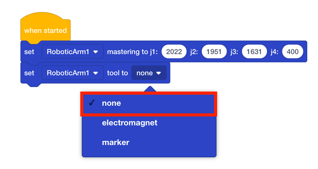 Ensure tool is set to none