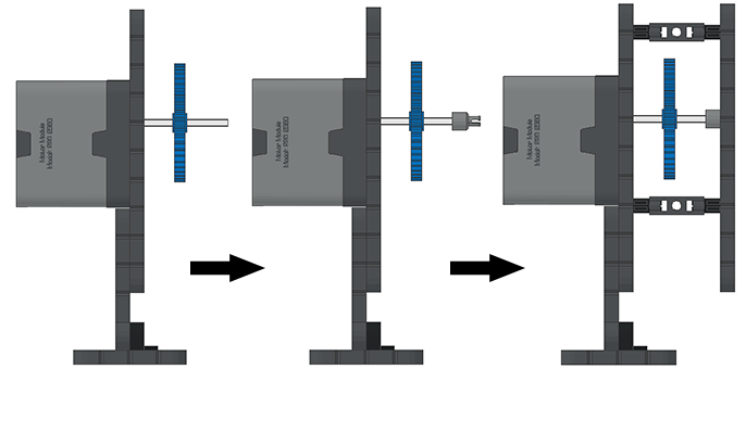 A Diagram Showing a Shaft Bushing Being Added to an Unsupported Shaft to Support it