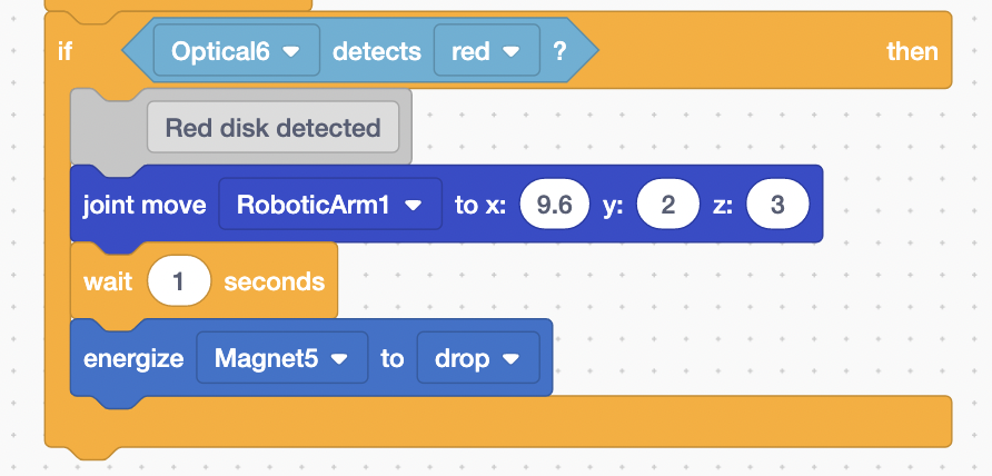code snippet detecting red
