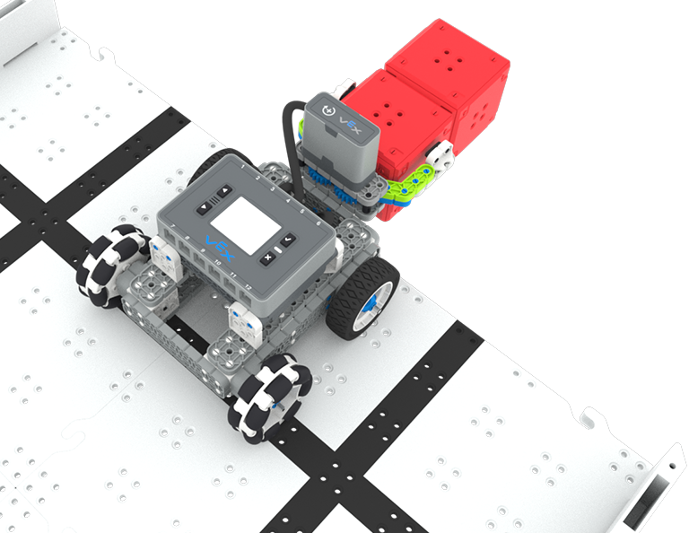 A Simple Clawbot scoring two Treasure Cubes in the Treasure Hunt competition