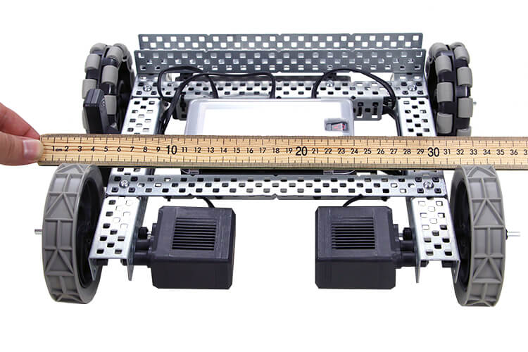 Measuring the width of the VEX V5 Speedbot