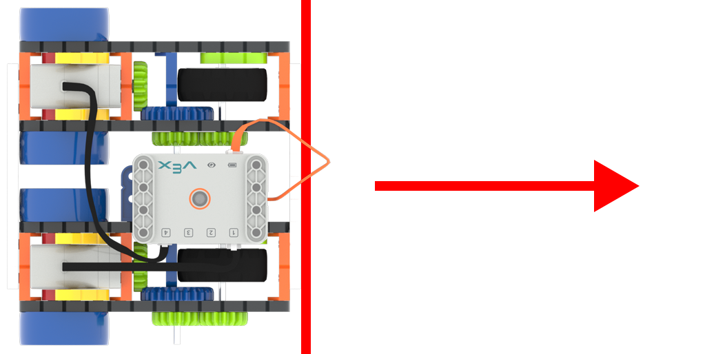 Code Super Car with a red arrow pointing in front of it, indicating that it will drive forward.
