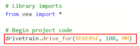 Image of the parameter in the drive for command changed to reverse
