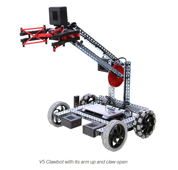 Image of the Clawbot with the arm raised
