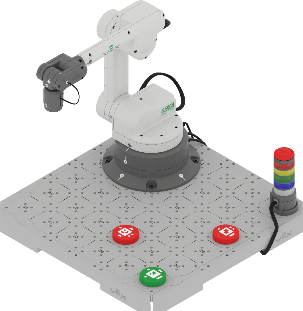 Putting It All Together setup image with Disks placed at Tile locations 18, 21, and 31.