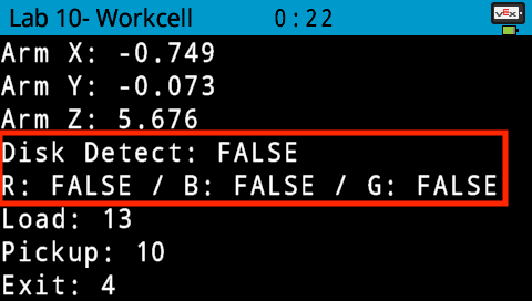 The second value to be displayed is if a disk is detected by the Optical Sensor.