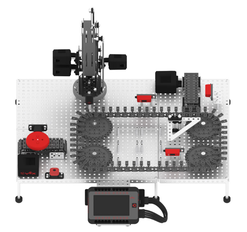 Place a red disk on the Entry Conveyor.