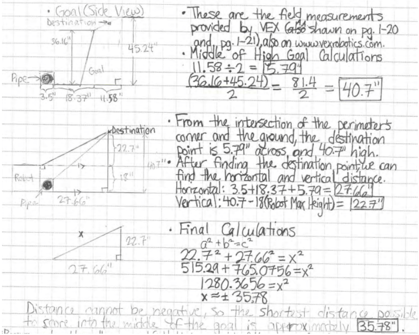 A page from an engineering notebook.