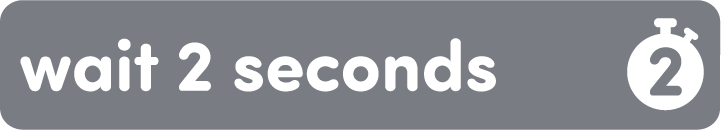 VEX 123 Wait 2 seconds Coder card.