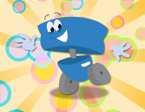 Image of the 123 Robot acting over excited