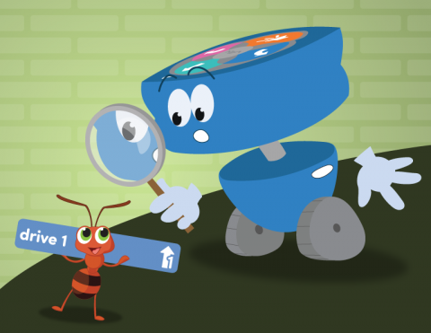 Image of the 123 Robot finding a bug