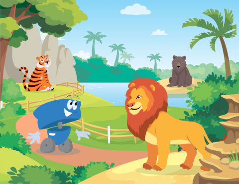 Image of the 123 Robot at a zoo