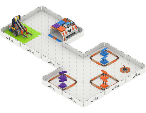 VEX GO Competition Advanced 2.0 Hero Bot on the green starting tile of the Mars Math Expedition Stage 2 Field.