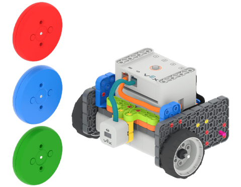 A Code Base 2.0 - Eye Forward sits to the right of a red, blue, and green Disk in a vertical line.
